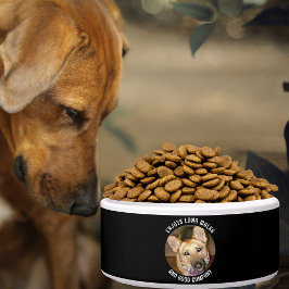 Aangepaste Foto Zwart Tan Duitse Herder Quote Pet Voerbakje