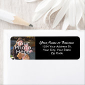 Aangepaste foto Zwart Terugkeeradreslabel Etiket (Insitu)