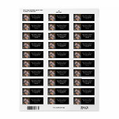 Aangepaste foto Zwart Terugkeeradreslabel Etiket (Full Sheet)