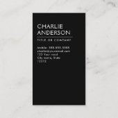 Aangepaste foto zwart verticaal modern minimalisti visitekaartje (Achterkant)