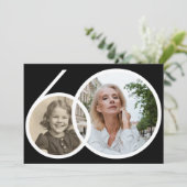 Aangepaste Foto Zwart Wit 60ste Verjaardag Kaart (Staand voorkant)