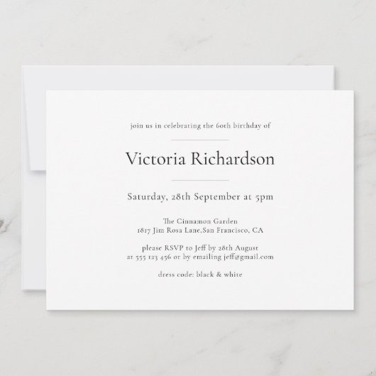 Aangepaste Foto Zwart Wit 60ste Verjaardag Kaart (Achterkant)