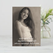 Aangepaste Foto zwart-wit Afstudeerfeest Kaart (Staand voorkant)