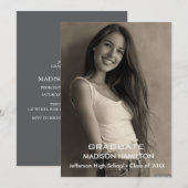 Aangepaste Foto zwart-wit Afstudeerfeest Kaart (Voorkant / Achterkant)