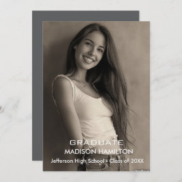 Aangepaste Foto zwart-wit Afstudeerfeest Kaart