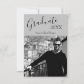 Aangepaste foto zwart-wit Afstuderen Open House Kaart (Voorkant)