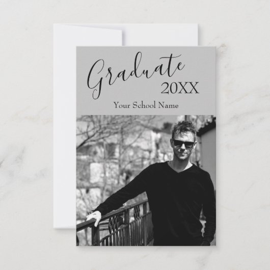 Aangepaste foto zwart-wit Afstuderen Open House Kaart (Voorkant)