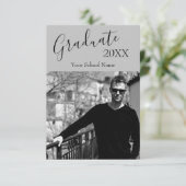 Aangepaste foto zwart-wit Afstuderen Open House Kaart (Staand voorkant)