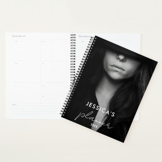 Aangepaste Foto Zwart Wit Artiest Maandelijks Planner (Display)