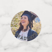 Aangepaste foto Zwart Wit Graduation Party Table Confetti (Kleine voorkant)