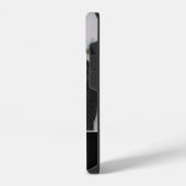 Aangepaste foto zwart-wit kalligrafie naam iPhone hoesje (Linkerkant)