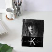 Aangepaste foto zwart wit monogram 2025 planner