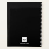 Aangepaste foto zwart wit monogram 2025 planner (Achterkant)