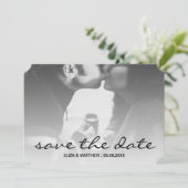Aangepaste foto zwart-wit opslaan Datum Save The Date (Staand voorkant)