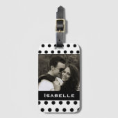 Aangepaste foto zwart-wit poka bagagelabel (Voorkant (verticaal))