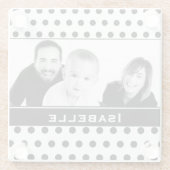 Aangepaste foto zwart-wit poka glazen onderzetter (Achterkant)