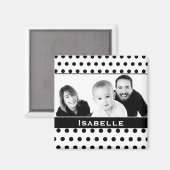 Aangepaste foto zwart-wit poka magneet (Voorkant / Achterkant)