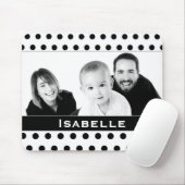 Aangepaste foto zwart-wit poka muismat (Met muis)