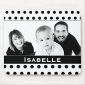 Aangepaste foto zwart-wit poka muismat (Voorkant)