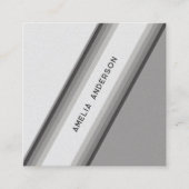 Aangepaste foto Zwart & Wit Retro Stripe 70s, 80s Vierkante Visitekaartje (Voorkant)