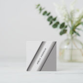 Aangepaste foto Zwart & Wit Retro Stripe 70s, 80s Vierkante Visitekaartje (Staand voorkant)