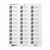 Aangepaste foto zwart-wit tekst retouradres etiket (Full Sheet)