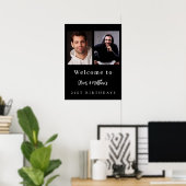 Aangepaste foto zwart wit vrienden verjaardag welk poster (Thuiskantoor)