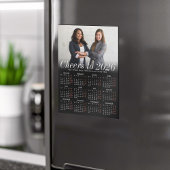 Aangepaste Foto Zwarte Kalender 2026 Magnetische K Uitnodiging
