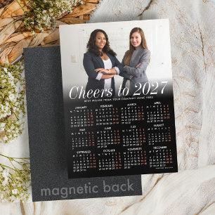 Aangepaste foto zwarte kalender 2027 magnetische k uitnodiging