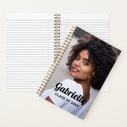 Aangepaste foto zwarte script afgestudeerde notitieboek (Binnen)