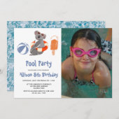 Aangepaste foto-zwembad Birthday Party Kaart (Voorkant / Achterkant)
