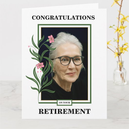 Aangepaste fotoabonnement gefeliciteerd kaart (Gele Bloem)