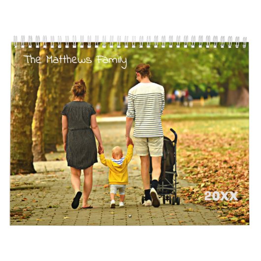 Aangepaste fotoagenda voor de familie | bewerkbaar kalender (Hoes)