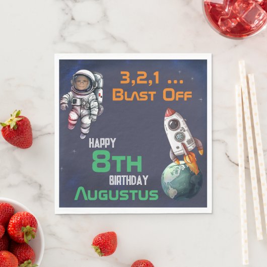 Aangepaste fotoastronaut in buitenruimtetanie servet (Insitu)