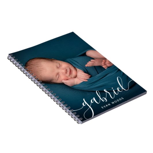 Aangepaste fotobabynaam sjabloon gepersonaliseerd notitieboek (Rechterzijde)