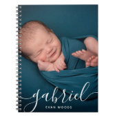 Aangepaste fotobabynaam sjabloon gepersonaliseerd notitieboek (Voorkant)