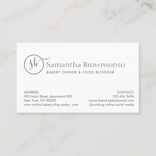 Aangepaste fotobakkerij visitekaartje (Voorkant)