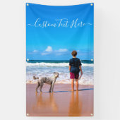 Aangepaste fotobanner met tekst spandoek (Verticaal)