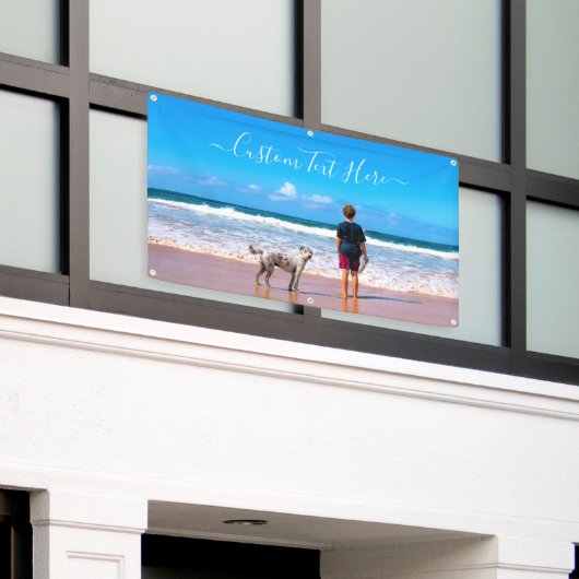Aangepaste fotobanner met uw foto en tekst spandoek (Buitenkant Gebouw)