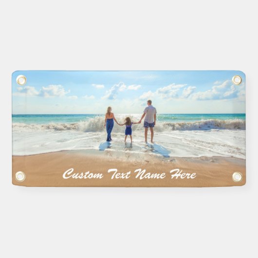 Aangepaste fotobanner met uw foto's en tekst spandoek (Horizontaal)