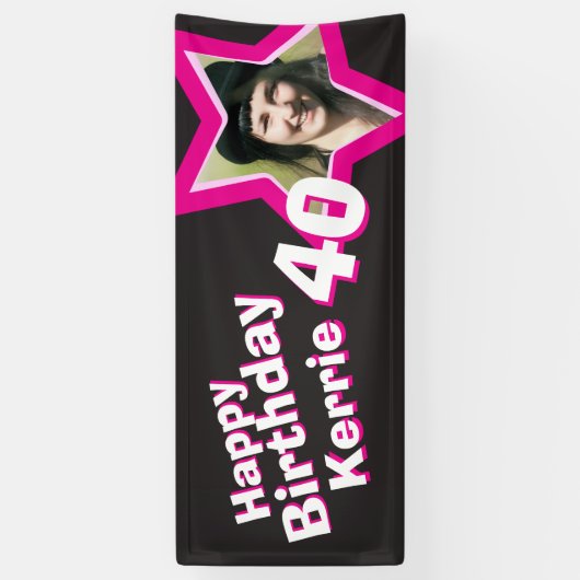 Aangepaste fotobanner voor de 40e verjaardag van d spandoek (Verticaal)