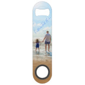 Aangepaste Fotobar Sleutel Geschenk met Tekst Naam Speed Flessenopener (Achterkant)