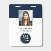 Aangepaste fotobarcode en logo zakelijke werknemer badge (Voorzijde)