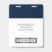 Aangepaste fotobarcode en logo zakelijke werknemer badge (Achterkant)