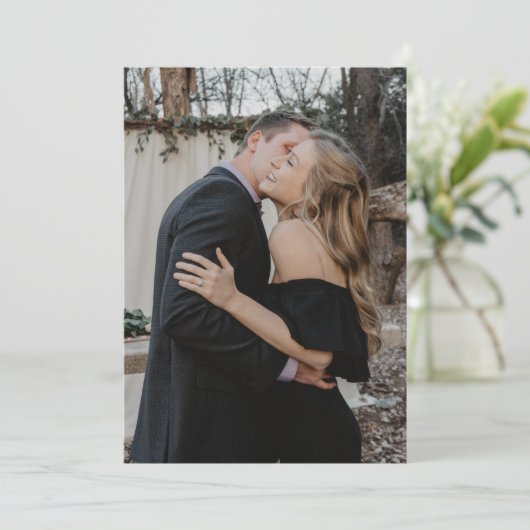 Aangepaste fotobasis voor vellum overlay bruiloft kaart (Staand voorkant)