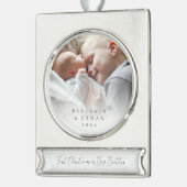 Aangepaste fotobedekking 1-kerstBig Brother Verzilverd Banner Ornament (Links)