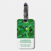 Aangepaste fotobladeren van tropische palmbomen bagagelabel (Achterkant verticaal)