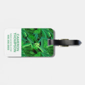 Aangepaste fotobladeren van tropische palmbomen bagagelabel (Achterkant horizontaal)