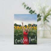 Aangepaste Fotoborstel Script Kankervrij Viering Briefkaart (Staand voorkant)