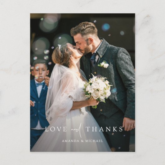 Aangepaste fotobruiloft Bedankt Briefkaart (Voorkant)